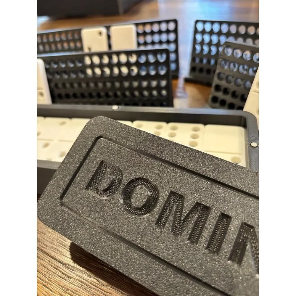 Premium Dominoes Set | Complete Double-6 Game Storage Box Player Trays | Durable